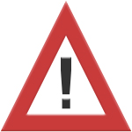 Ein dreieckiges Warnschild mit Ausrufungszeichen